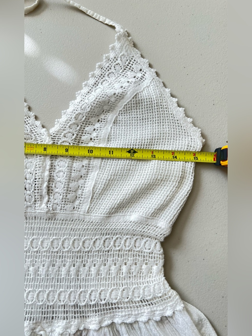 Seaspice Arabella Panel High Slit Midi Dress XL White Crochet Halter Resort - Picture 11 of 13